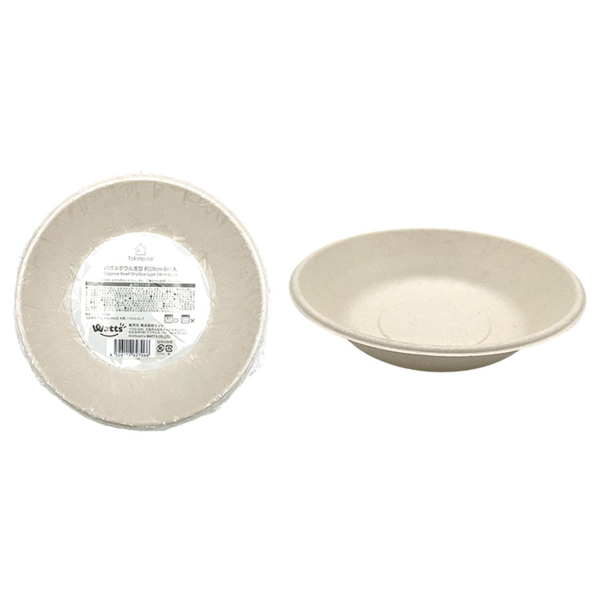 【まとめ買い】Tokinone PB.バガスボウル浅型 φ19cm 8枚入0344/062706