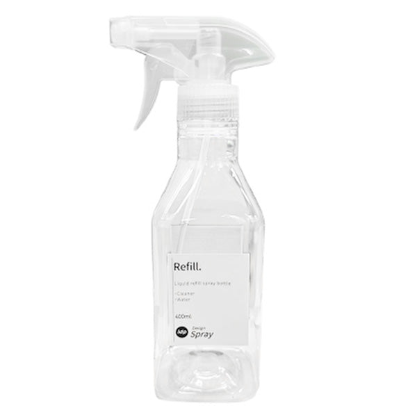 【まとめ買い】詰め替えボトル 詰替容器 スプレーボトル 1dpスプレーボトル 400ml 角型 クリア 9001/355344