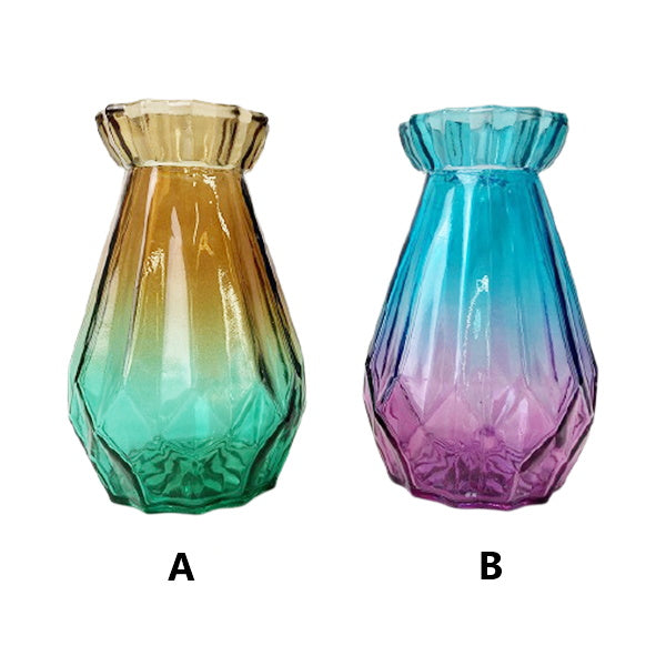 【まとめ買い】花瓶 花びん 花器 ダイヤグラスベース グラデーション H15xW10xD10cm 0603/343594