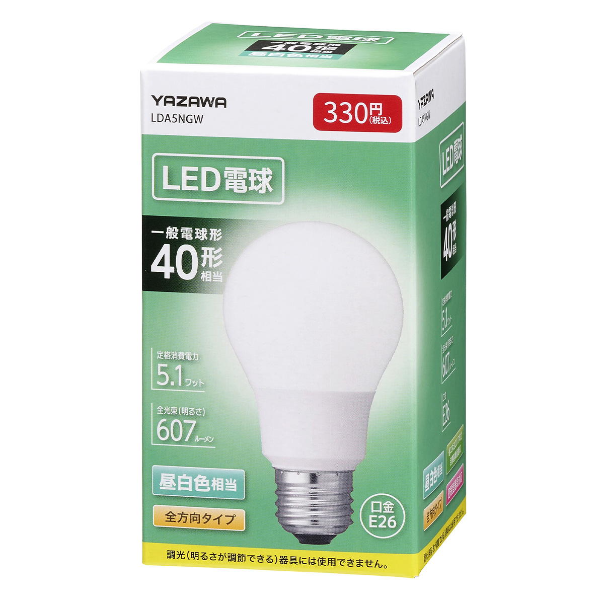 【まとめ買い】一般電球形LED40W昼白色9001/362401