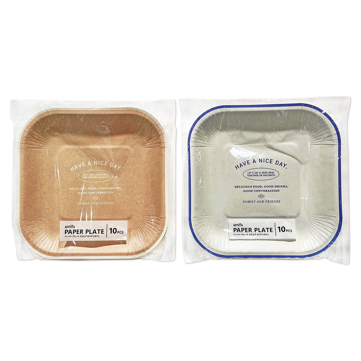 【まとめ買い】ペーパープレート 10P スクエア ホリデイカフェ0356/364321